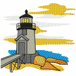 Lighthouse Embroidery Design 7